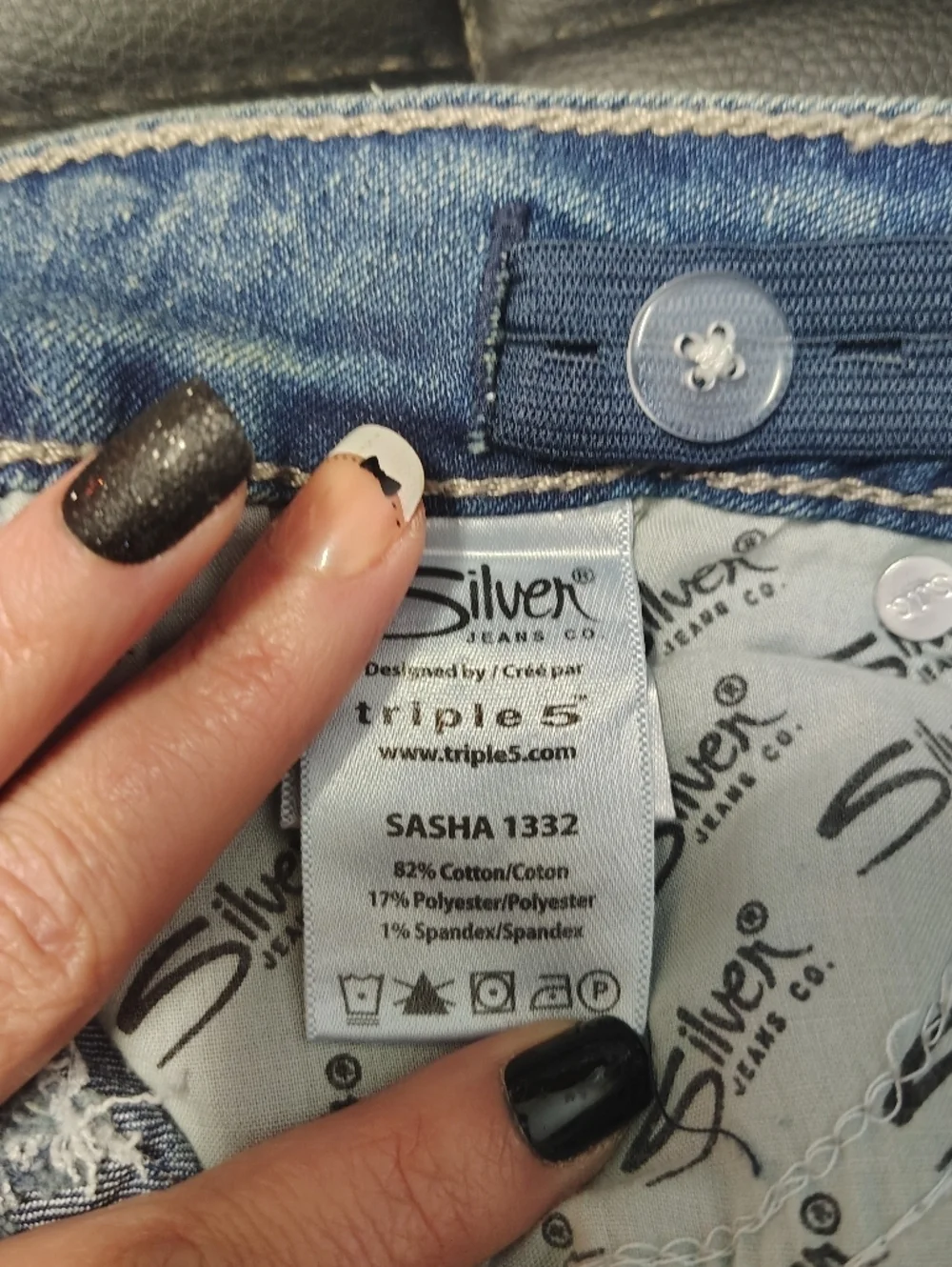Teen Girls Size 16 Silver' Skinny Stretch Jeans in Medium Blue Wash